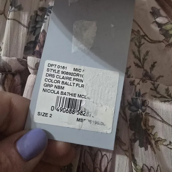 NWT Nicola Bathie/Antonio Melani Claire Floral Chiffon Tiered Ruffle Midi Dress. - Picture 15 of 16